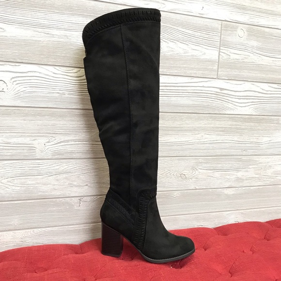 Black Over the Knee Boots - Picture 3 of 8